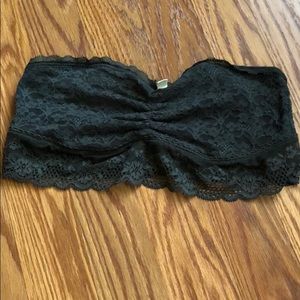 Aerie small dark gray lace-trimmed bandeaus